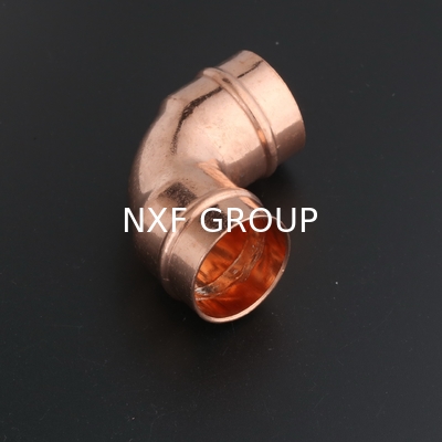 NXF ASTM B280/EN12735/JISH3300 C11000 C12200 DN15-1200 SCH10-XXS LR SR 45° 90° Butt Welding Copper Elbow