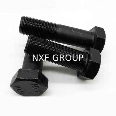 NXF ASTM S235JR/A105JRB/DINST37-2/JISSS400/ASTMA283C Diameter M33 Length 100mm Steel Blackned Hexagon Bolts