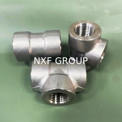 NXF UNS S31008 ASTM A403 310S/0Cr25Ni20/1.4845 DN6-100 Class2000-9000 High Pressure Forging Stainless Steel Threaded Tee